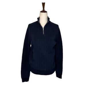 Abercrombie & Fitch Womens S Extra Cozy Quarter Zip Pullover Navy Blue Soft
